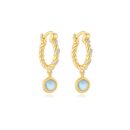 Aretes de Plata Esterlina S925 con Ópalo Azul y Diamantes - Diseño Europeo - Image 11