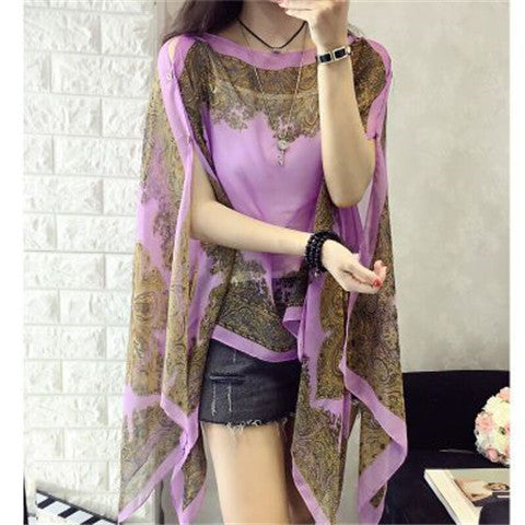Pañoleta Estampada Multifuncional en Gasa Ligera para Mujer - Image 5