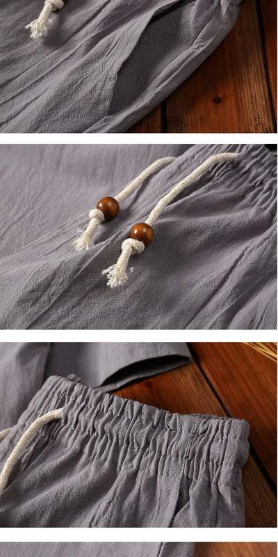 Conjunto de Dos Piezas en Algodón y Lino con Cuello V y Cierre Ajustable - Image 12