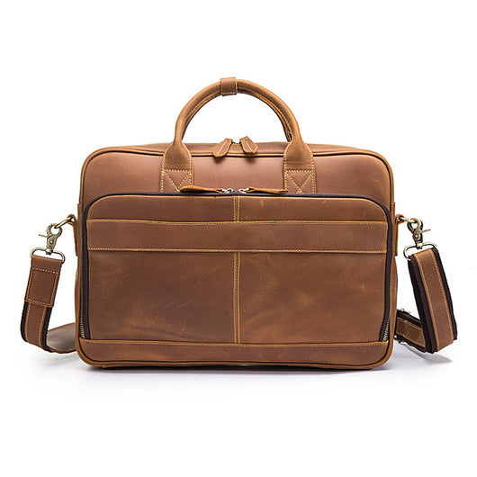 Bolso de Cuero Vintage Crazy Horse para Hombre - Image 15