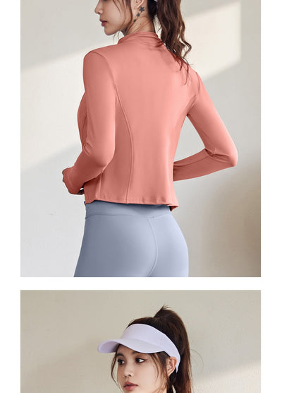 Chaqueta Deportiva Mujer Manga Larga Ajustada para Running, Fitness y Yoga - Image 38