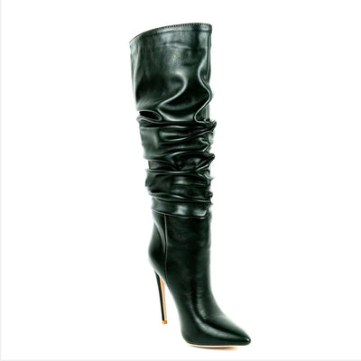 Botas Stiletto de Punta Plisada para Mujer - Tacón Alto Elegante - Image 5