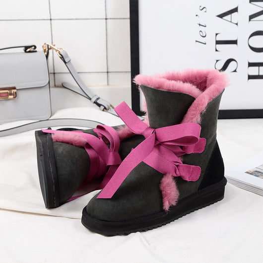 Botas Cortas Cálidas con Moño de Terciopelo - Invierno Nordeste - Image 9
