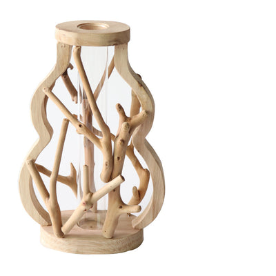 Jarrón de Madera Maciza Artesanal con Diseño de Paisaje - Image 7