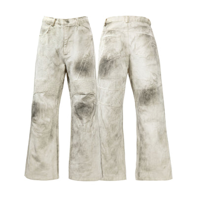 Pantalón Cargo Recto Holgado con Pliegues y Costuras Desgastadas - Image 8
