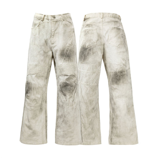 Pantalón Cargo Recto Holgado con Pliegues y Costuras Desgastadas - Image 8