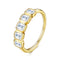 Luxury Fashion Temperamental Sterling Plateado Colorfast Ring 3x5mm US 5
