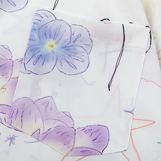 Camisa para Hombre con Estampado de Flores y Mariposas Graffiti - Image 3