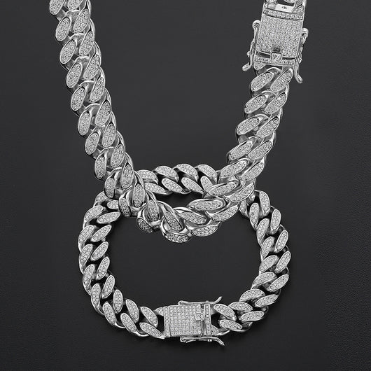 Cadena Cubana Hip Hop de Doble Fila con Diamantes Completos 12mm para Hombre - Image 12