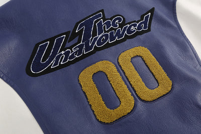 Chaqueta Universitaria Retro PU Bordada Suelta para Hombre - Image 13