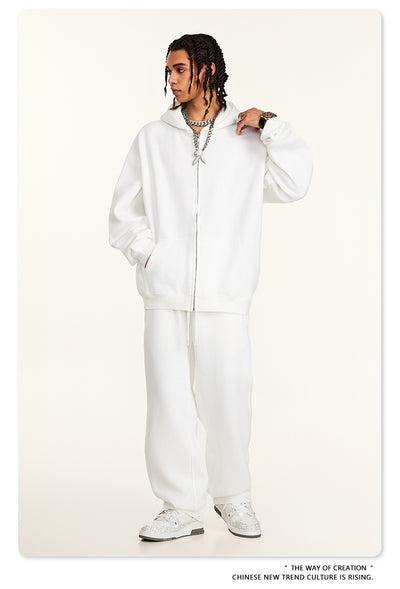 Sudadera con Capucha Polar de Colores Sólidos Holgada y Cómoda para Deportes - Image 32
