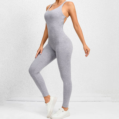 Jumpsuit Deportivo para Yoga con Espalda Cruzada - Leggings sin Costuras Ajustados para Fitness - Image 40