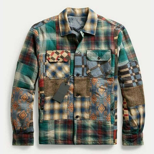 Chaqueta de Cuadros en Algodón Grueso para Hombre