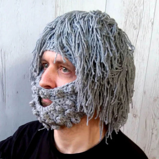Gorro Tejido Divertido con Barba y Peluca Integrada - Image 11