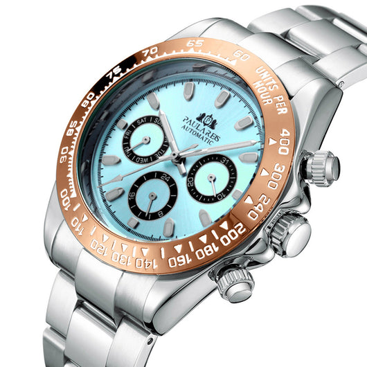 Reloj Automático Mecánico Multifunción Luminoso Azul Hielo para Hombre - Image 7