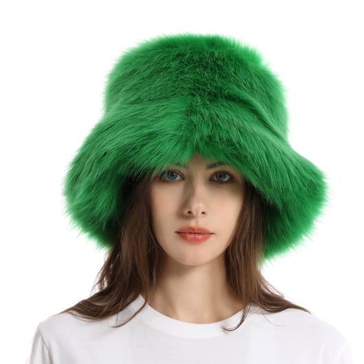 Gorro Pescador Mujer Ala Ancha Acolchado Cálido de Color Sólido - Image 18