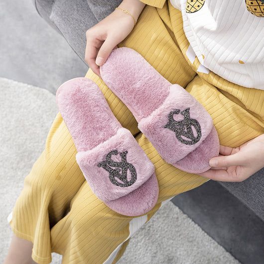 Pantuflas Cálidas de Algodón con Diamantes Brillantes para el Hogar - Image 9