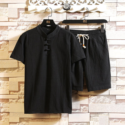 Traje Corto de Lino para Hombre Estilo Chino - Image 6