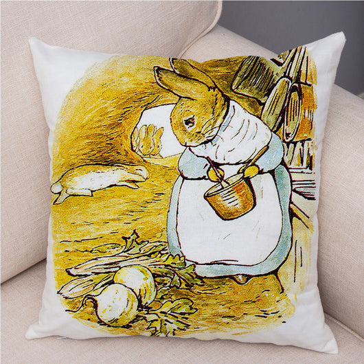 Funda de Cojín Conejo Cartoon Piel de Melocotón para Sofá y Decoración del Hogar - Image 10