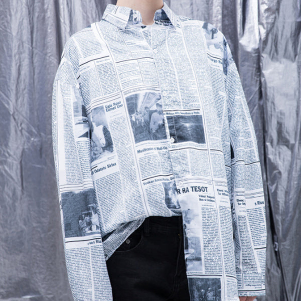 Camisa Casual de Manga Larga para Hombre con Estampado Floral