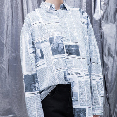 Camisa Casual de Manga Larga para Hombre con Estampado Floral