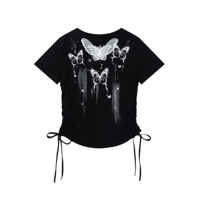 Camiseta Estampado Mariposas Manga Corta para Mujer - Image 5