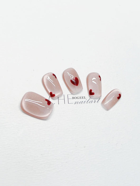 Uñas Postizas Cuadradas Blancas Cat Eye - Parches Adhesivos - Image 6