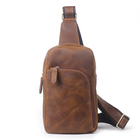 Bolsa Bandolera de Cuero Vintage Crazy Horse - Capacidad Premium