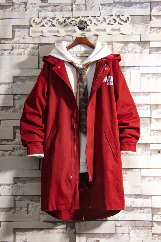 Chaqueta Cortavientos Roja de Largo Medio - Image 2