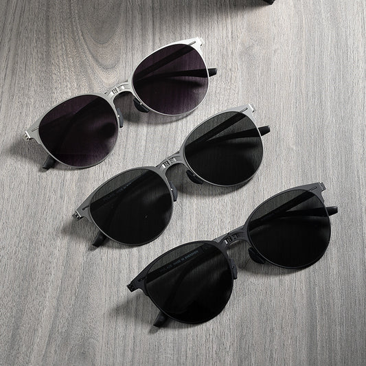 Gafas de Sol Vintage Plegables para Hombre en Acero Inoxidable