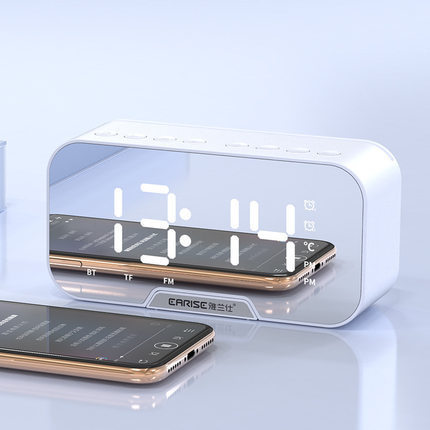 Altavoz Bluetooth Portátil 2 en 1 con Reloj Despertador y Subwoofer - Image 6