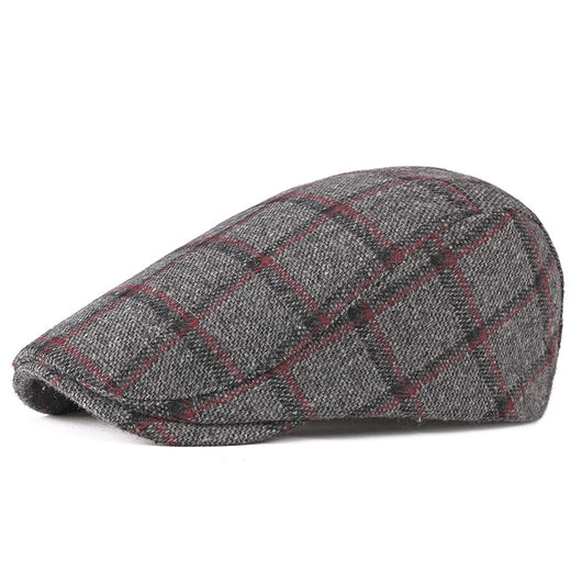 Boina Escocesa Retro Británica de Lana para Hombre - Diseño Cuadriculado Casual - Image 2