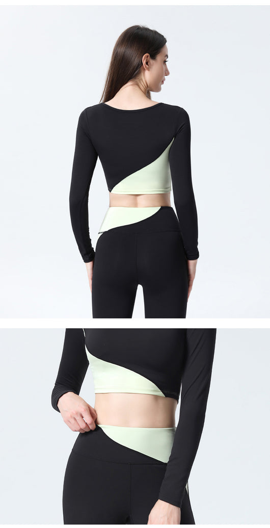 Conjunto de Yoga Manga Larga para Mujer con Soporte de Pecho - Image 14