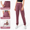 Pantalones Deportivos Cintura Alta con Bolsillos Laterales para Mujer - Ajuste Fitness Melocotón