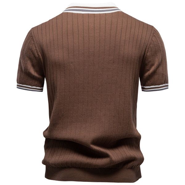 Polo Ejecutivo Bicolor de Manga Corta para Hombre
