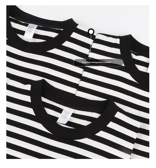 Camiseta Hombre a Rayas Manga Corta Ajuste Relajado Versátil - Image 15