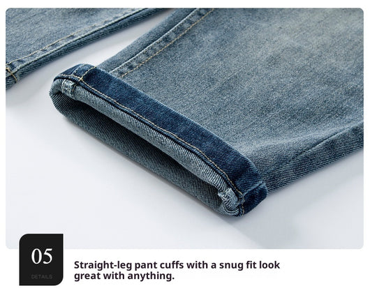 Jeans Rectos Sueltos para Hombre - Diseño Clásico Versátil - Image 11