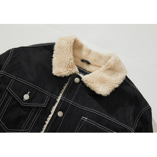 Chaqueta Denim Acolchada con Forro de Terciopelo para Hombre y Mujer - Image 11