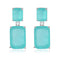 Aretes Rectangulares de Piedra Azul Marino - Gema de Alta Calidad