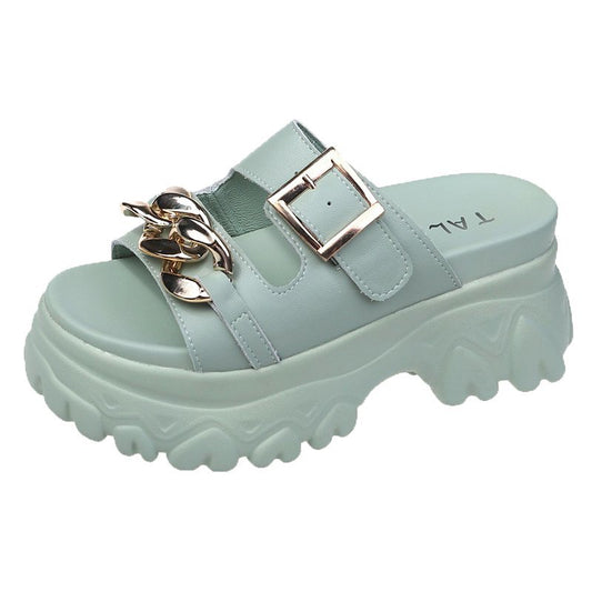Sandalias y Pantuflas Elevadoras con Hebilla Metálica y Plantilla de Espuma - Image 2