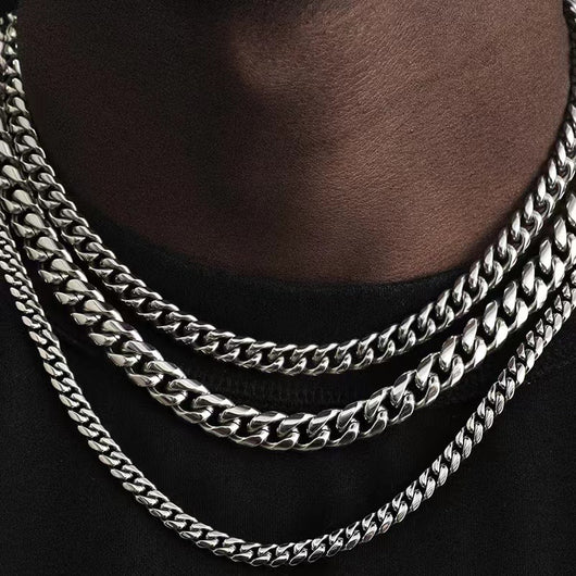 Cadena de Acero Inoxidable Hexagonal Pulida Estilo Hip-Hop para Hombre - Image 10