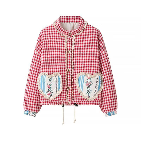 Abrigo Acolchado de Cuadros para Mujer - Calidez y Estilo - Image 6