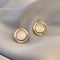 Cat's Eye Flower Earrings High Sense Opal Square Triangle Geometry Earrings Round