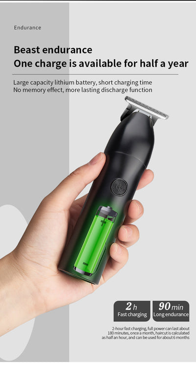 Professional electric hair clipper with a colorful graffiti design, digital display, and a set of guide combs. - Image 8
