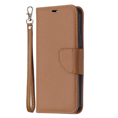 Funda Cartera Flip para Teléfono con Patrón Lichee y Correa - Image 10