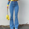 Pantalones Acampanados a Rayas Estilo Retro Hot Girl para Mujer