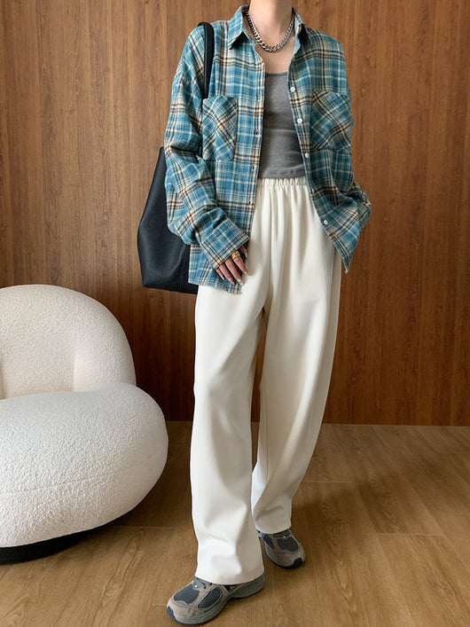 Camisa de Algodón Peinado Estilo Vintage a Cuadros Manga Larga - Image 19