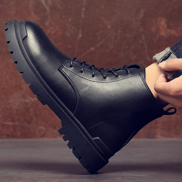 Botas Martin de Cuero Genuino Estilo Retro Británico para Hombre