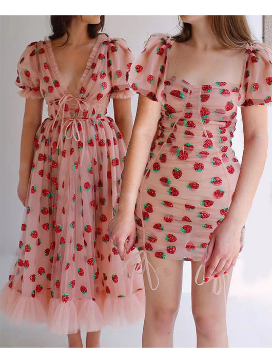Top Tubo para Mujer con Bordado de Fresas y Lentejuelas - Image 11