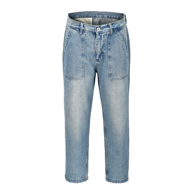 Jeans Dad Retro Azul Claro Hip-hop Vintage con Detalles de Utilidad - Image 7